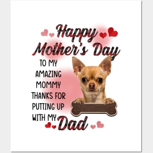 Tan Chihuahua Happy Mother's Day To My Amazing Mommy Posters and Art